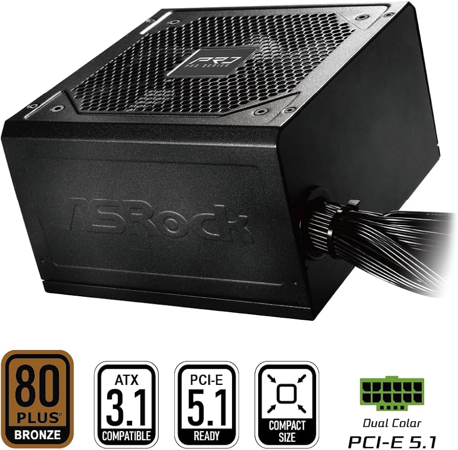 750W ASROCK PRO 750B 80 PLUS BRONCE — vista 3