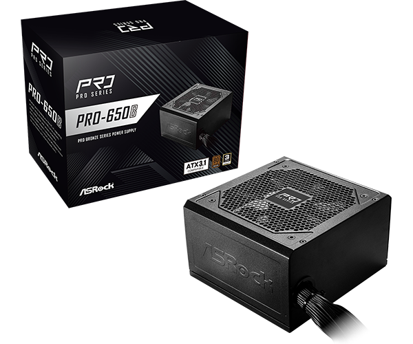 650W ASROCK PRO 650B 80 PLUS BRONCE ATX 3.1 NO MODULAR — vista 2