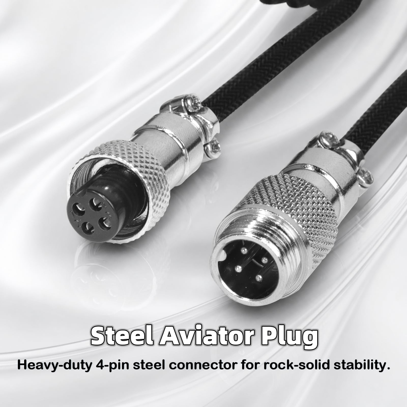 CABLE TECLADO TRENSADO ATTACK SHARK NEGRO — vista 2