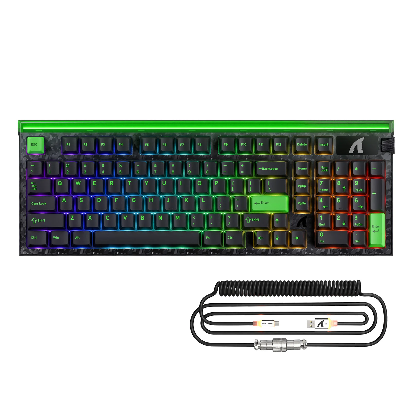 ATTACK SHARK R85HE NEGRO VERDE — vista 2