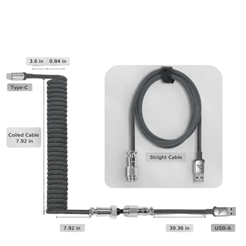 CABLE TECLADO TRENSADO ATTACK SHARK NEGRO — vista 4